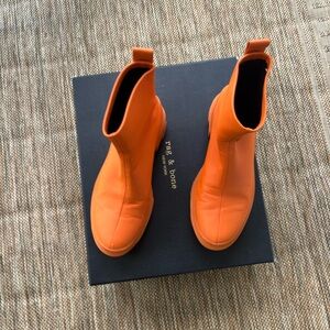 Rag & Bone Bright Orange Ankle Booties